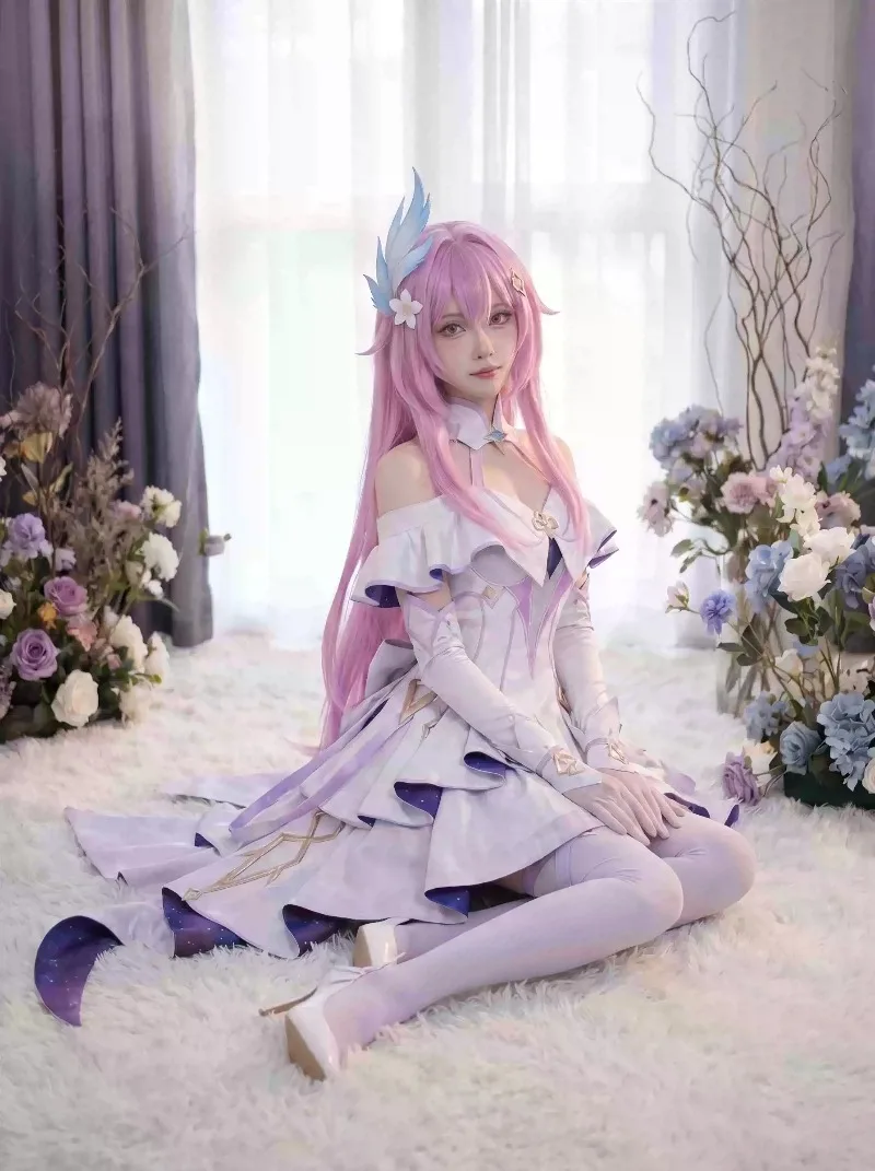 Anime Wuthering Waves Aemeath Cosplay Costume Women's Elegant Concert Dress Halloween Carnival New Uniform Socks Headwear Props view 5