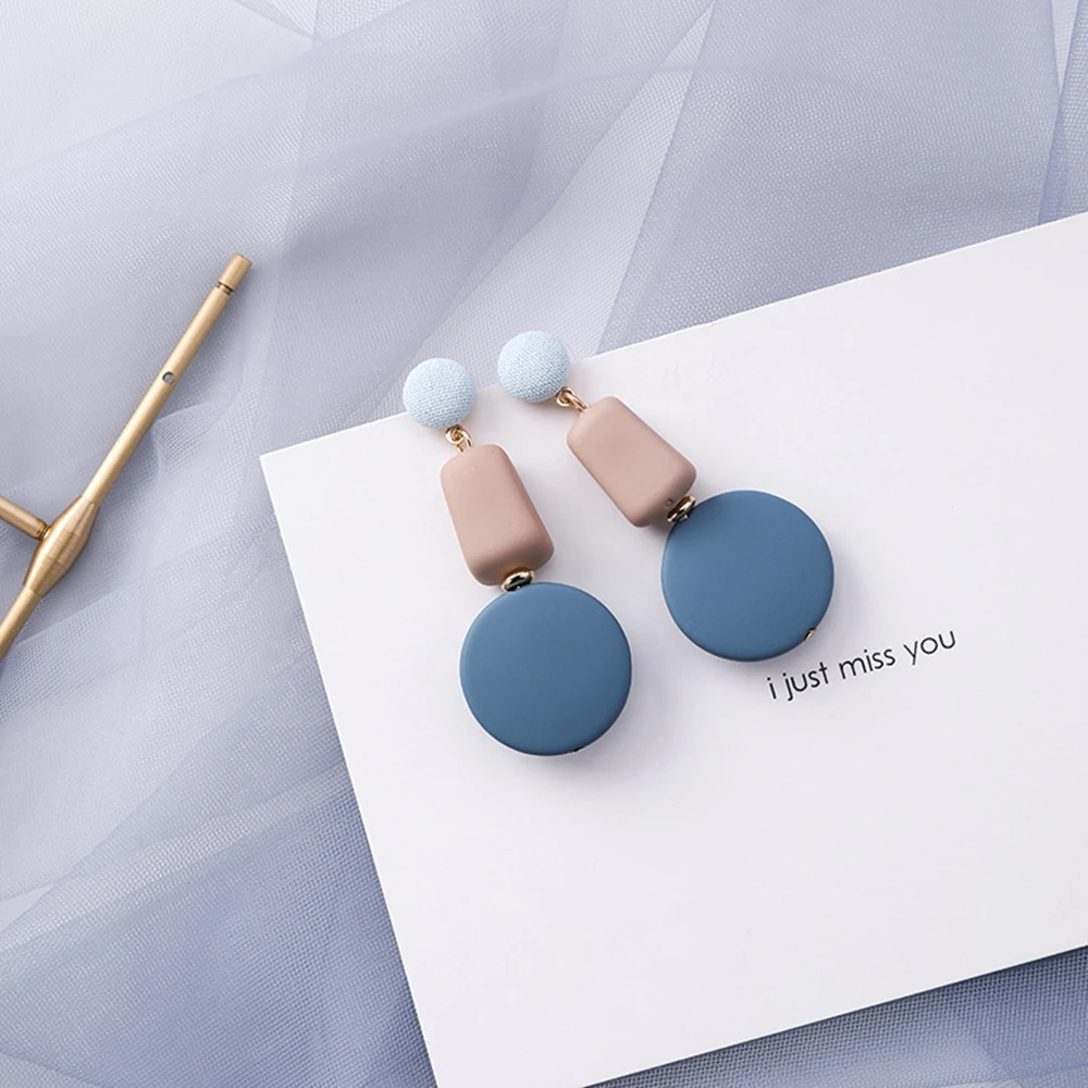 Makersland Geometric Women Earrings Blue Series Trendy Female Jewelry Accessories Gifts Korean Simple Fashion Earrings Wholesale