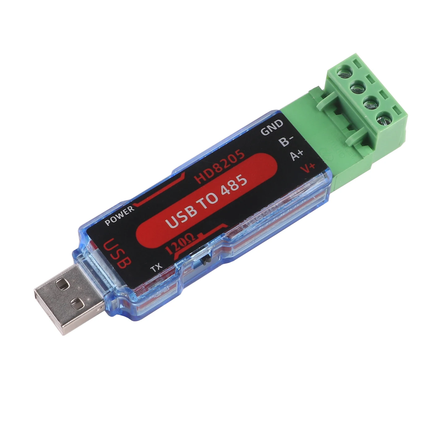 

CH341 USB TO RS485 Serial 120ohm Switch Button 4Pin Terminal Block Communication Board Serial Adapter