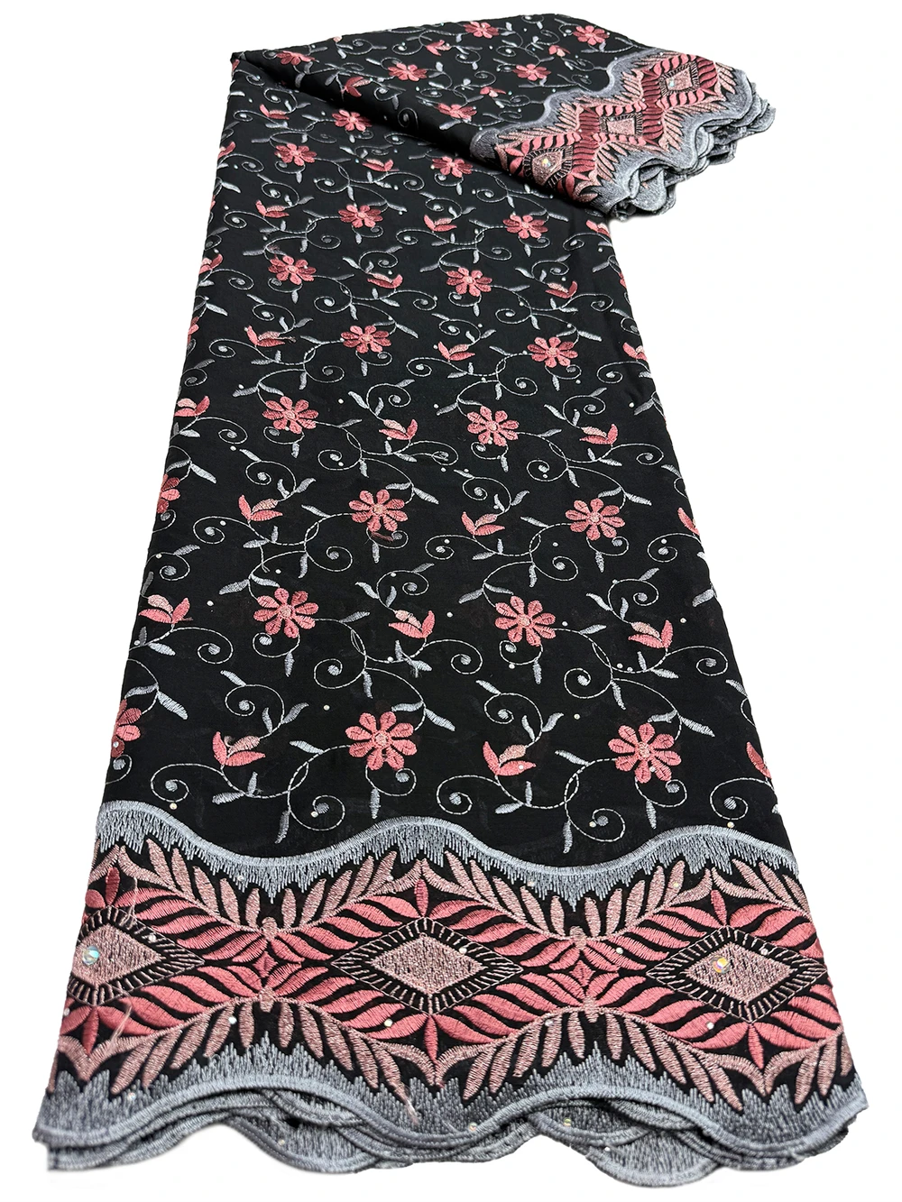 

5yards High Quality New African Cotton Lace Fabric in Switzerland Nigerian Swiss Voile Lace Women Dresses Material for Sew
