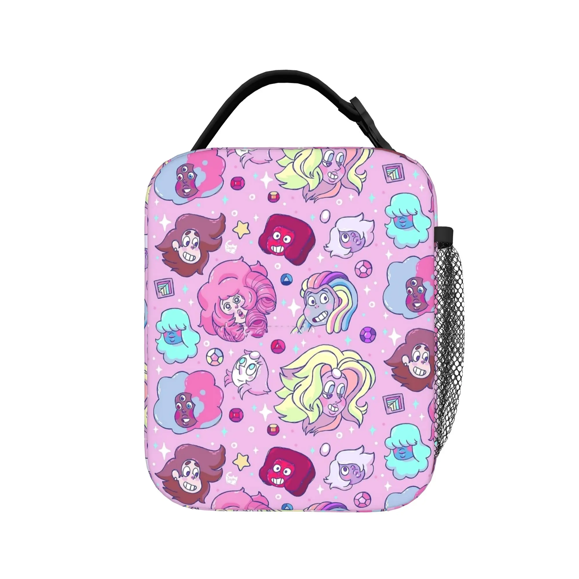 Crystal Gems Steven Universe Lunch Bag For Women  Travel Print Lunch Box Funny Oxford Thermal Tote Handbags