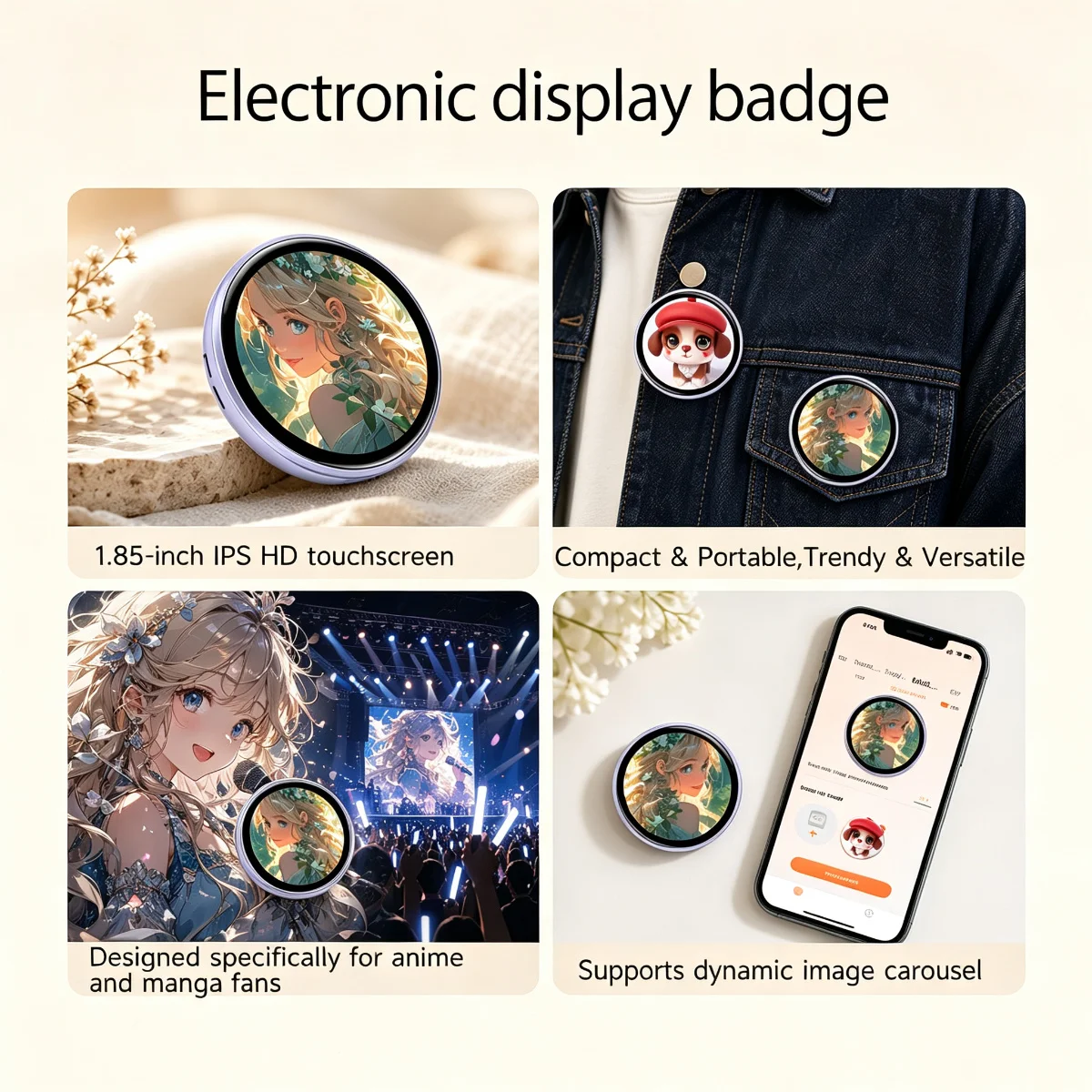 애니메이션 E-배지 핀 3-in-1 웨어러블 600mA - Anime Merchandise For Kids 리뷰 및 가격