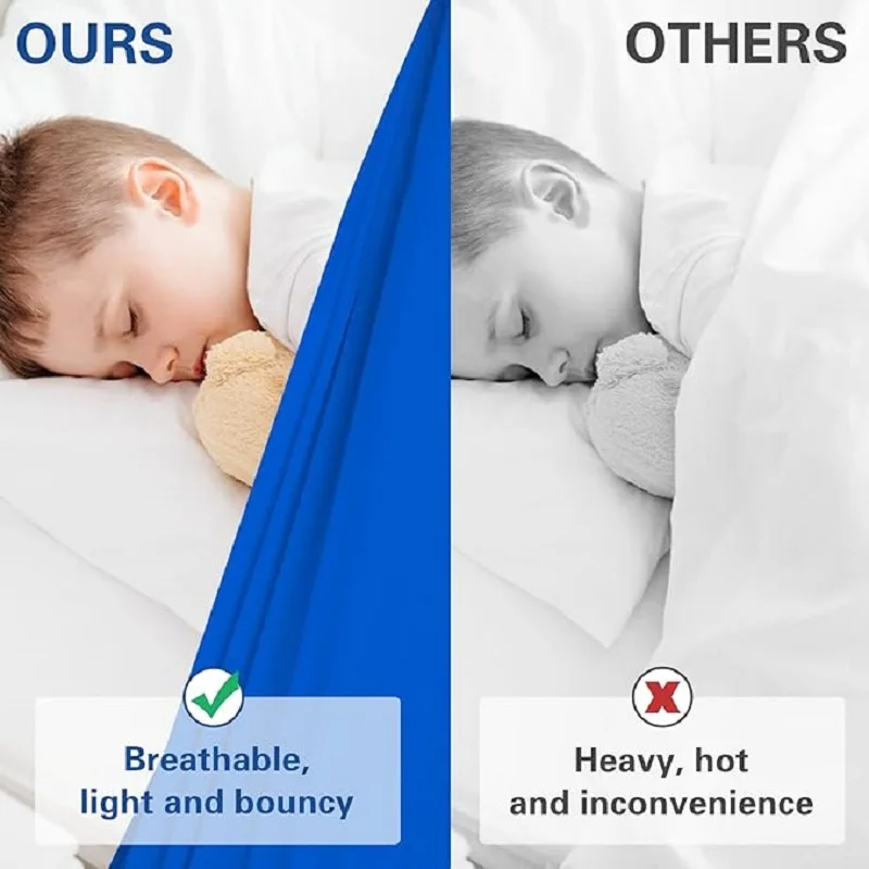 ملاءة سرير حسية أرجوحة بطانية حسية ملاءات ضغط حسية لتخفيف التوتر تساعد الأطفال والكبار وسادة النوم المحسنة #5