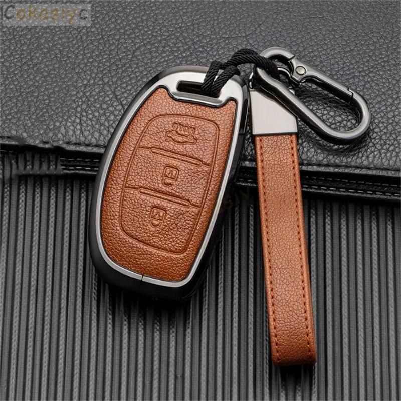 Car Key Case Cover For Hyundai IX25 IX35 I20 I30 I40 hb20 Santa Fe Creta Solaris 2017 3 Buttons Shell Accessories Car-Styling