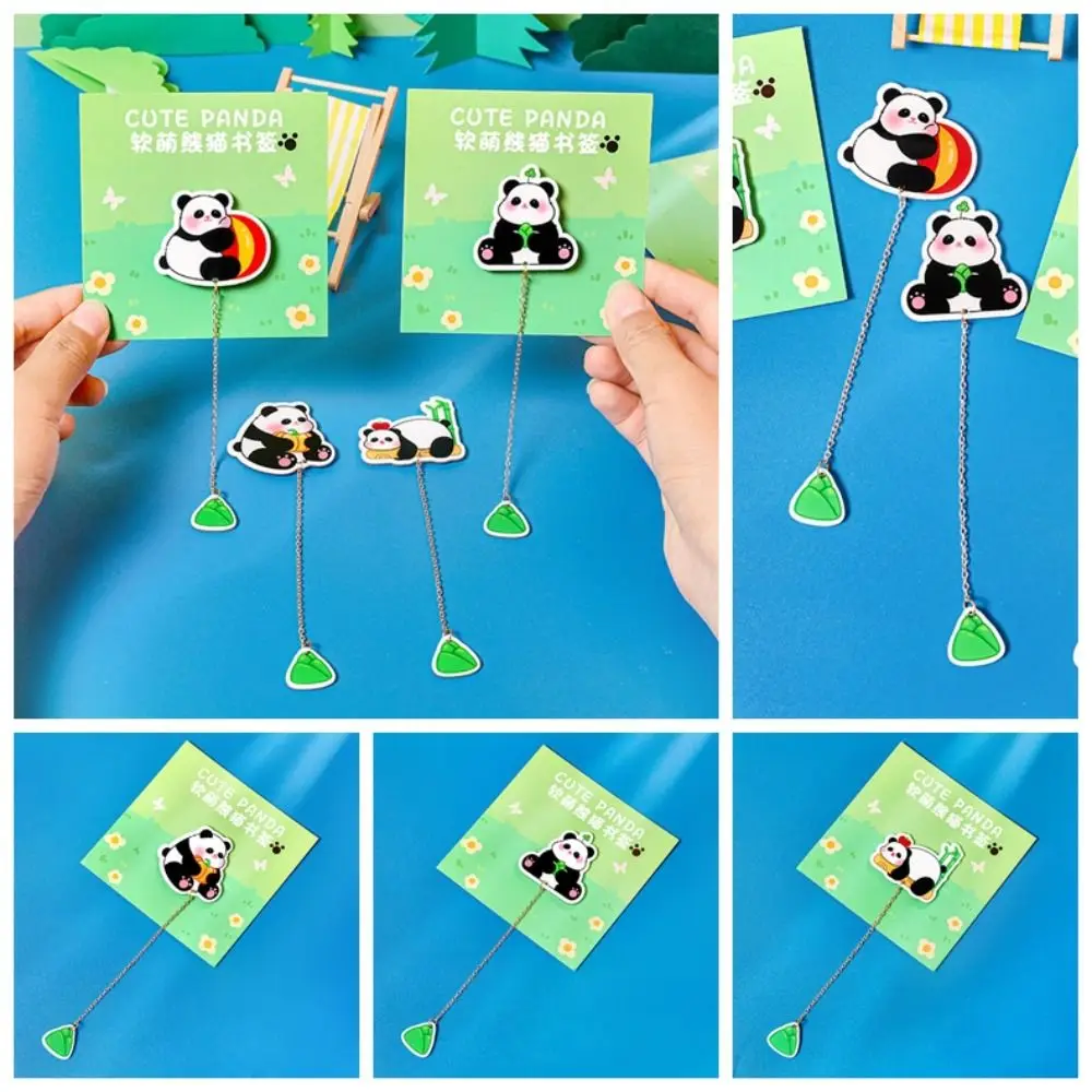 3 stücke Paginierung Mark Panda Buch Seite Marker Buch Clips chinesischen Stil Quaste Anhänger Lesezeichen Acryl Buch Paginator