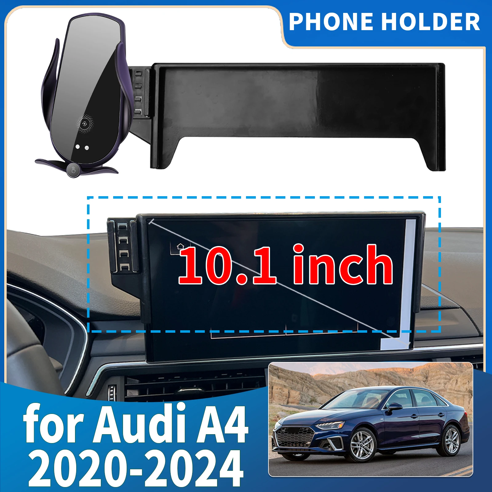 

fit for Audi A4 2020 2021 2022 2023 2024 10.1 inch Integrated Screen Mount Phone Holder Mount Car accessoires
