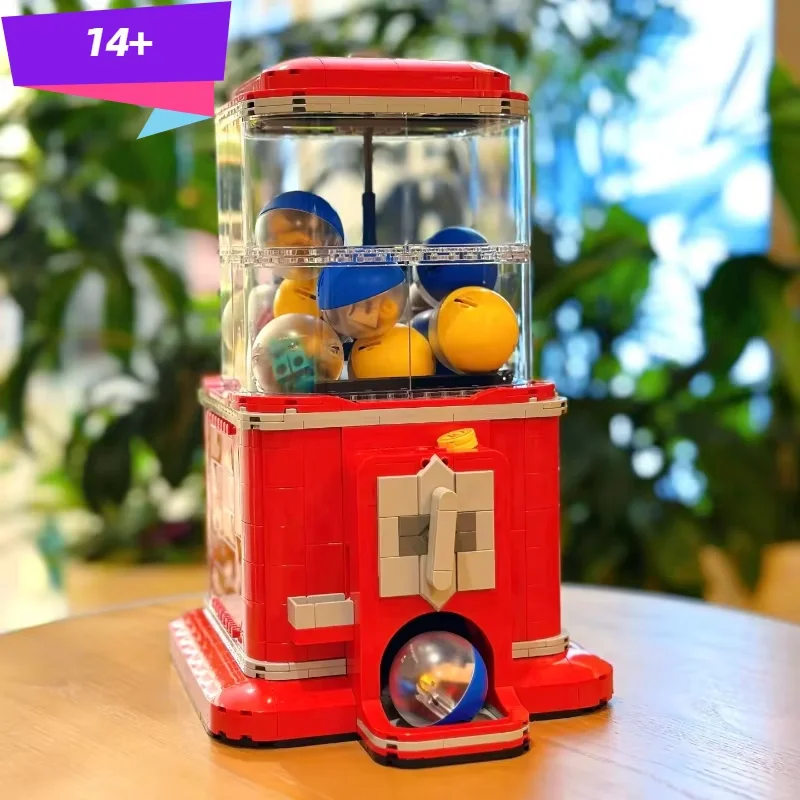 Ideias a máquina de prêmio conjunto de máquina de venda automática operado por moedas criativo retro quebra-cabeça nostalgia blocos de construção