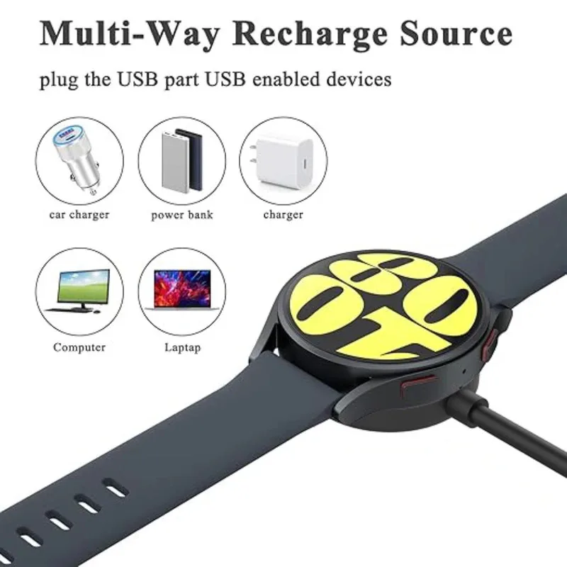 For Samsung Galaxy Watch 7/6/6 Classic/5/5 Pro/4/4 Classic/3 USB-TC Charger Smart Watch Fast Charger Cable Replacement Charger