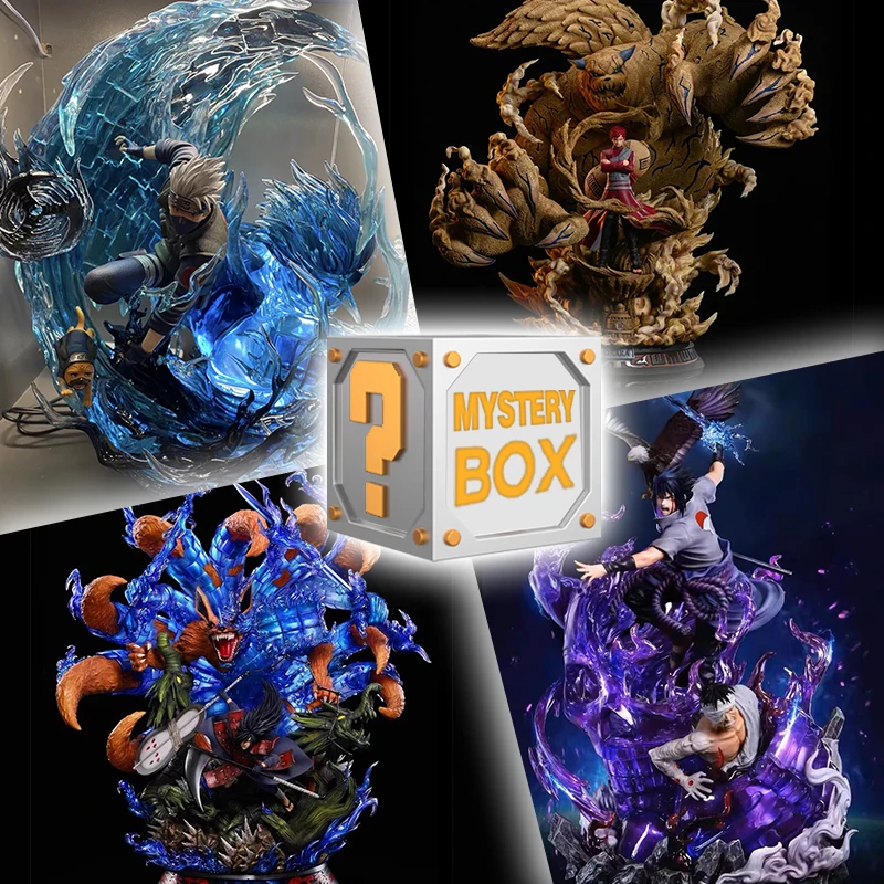 

Наруто аниме фигурки Lucky Mystery коробка-сюрприз ниндзя игрушки Саске Какаши Гаара Цунаде ручные скульптуры ударный подарок
