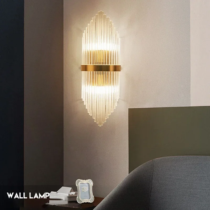 

Crystal LED Wall Lamp Light Luxury Wall Light Modern Bedside Sconces Indoor Lighting Home Decor Living Room Bedroom Fixture