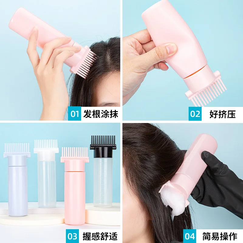 170/180ml Hair Oil Applicator Bottle Repeatable Filling Bottle Oil Applicator Bottle for Hair Professional Hairdressing Tools