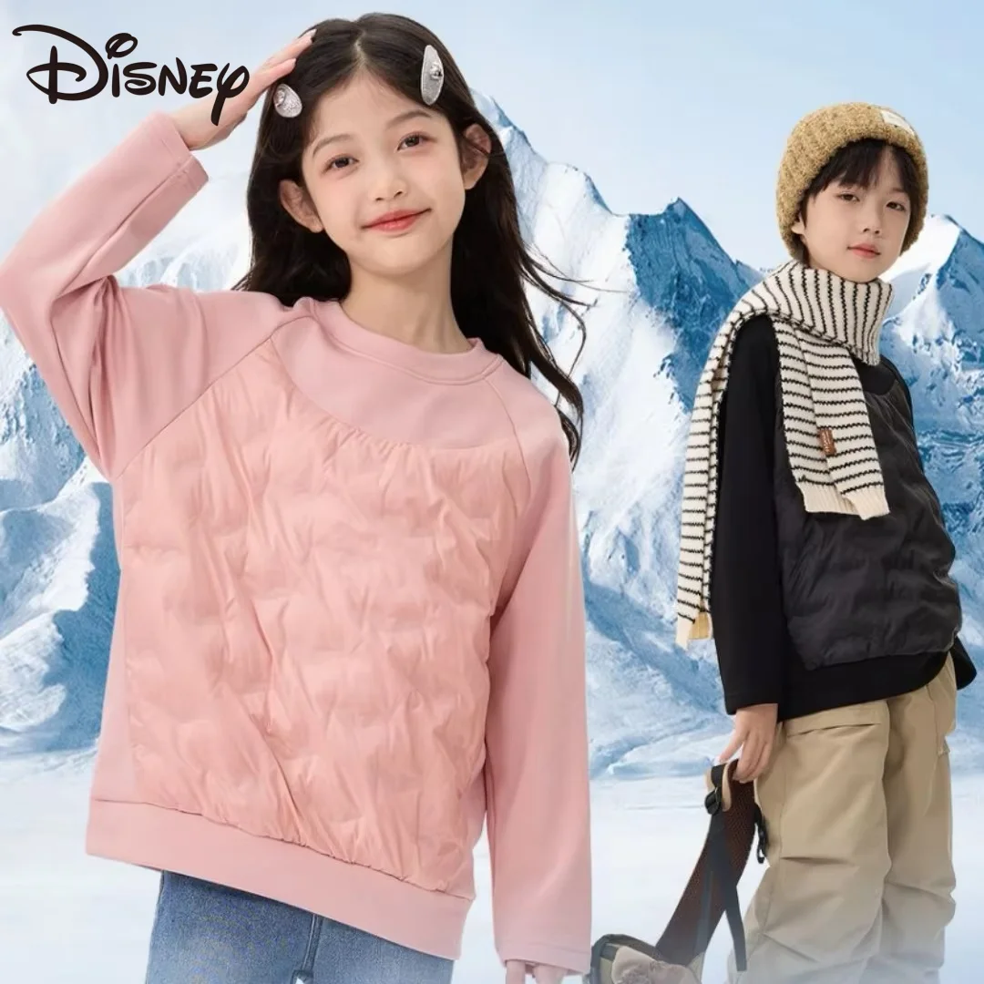 

Детские осенне-зимние ветрозащитные теплые пуловеры с капюшоном Disney, утепленные, с круглым вырезом, морозостойкие, для детей