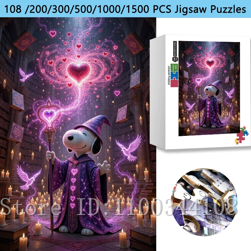 

Fantasy Snoopy Wizard Jigsaw Puzzle 108/200/300/500/1000/1500 Pieces Wooden/Paper Puzzles Family Game & Home Decor Artwork