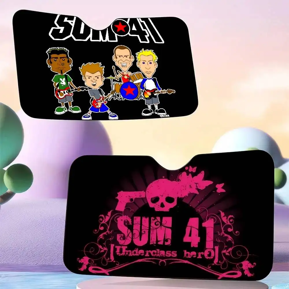 

Hot Band S-sUM 41 Cartoon Window FoilsHeated Windshield Sunshade Car Front Window Visor Car Solar Protect tools