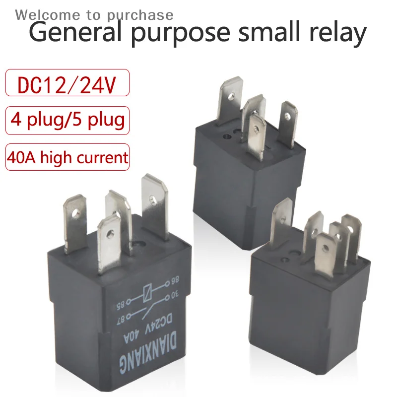 40A 12V/24V 4 Pin 5 Pin Small Waterproof Relay Lighting Controller Automotive Relay