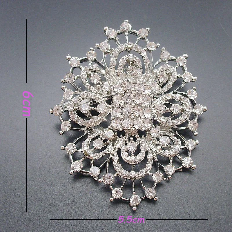 TANGTANG Brooch For Women Clear Crystal Rhinestone Brooches Wedding Party Prom Bridesmaid Flower Brooch Jewelry Gift, BH7729