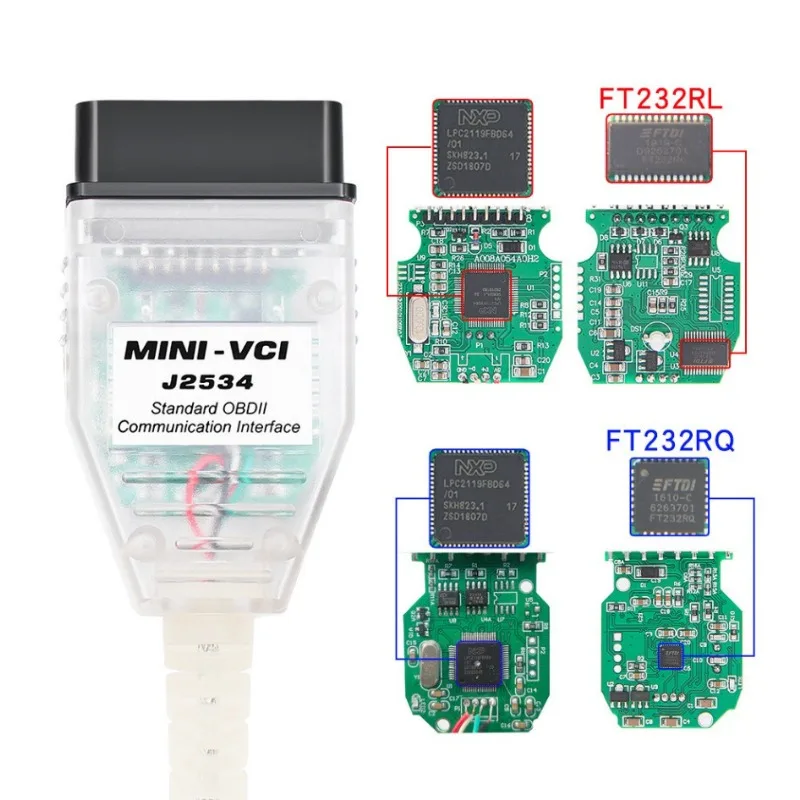 Mini Vci For Toyota J2534 V18.00.008 OBD2 Car Diagnostic Cable FT232RQ TIS Techstream MINI-VCI J2534 For Toyota