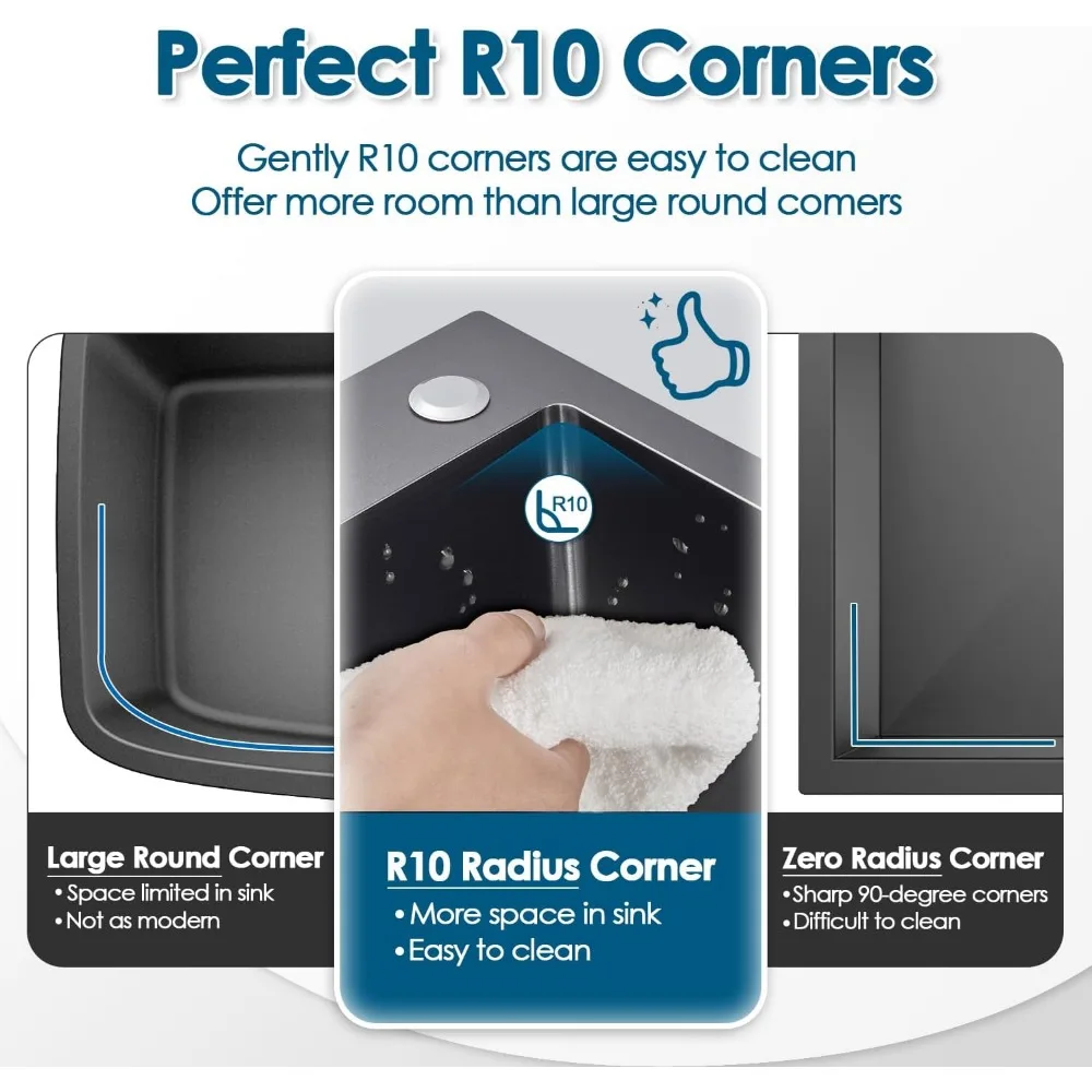 حوض مطبخ ستانلس ستيل، 20 × 16 × 9، وعاء فردي، حامل علوي، حوض إعداد مصنوع يدويًا للمساحات الصغيرة