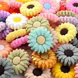 Silicone Teether Beads para o bebê, Mini Flor, Daisy Teething Beads, DIY Chupeta, colar de corrente, Pulseira Acessórios, 20mm, 10Pcs