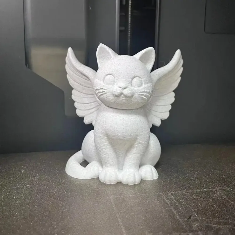 قطعة واحدة من زخرفة تمثال قطة الملاك، تمثال قطة مجنح، زخرفة تمثال قطة الحيوانات الأليفة التذكارية، ديكور أنيق وبسيط، مناسبة لتزيين المنزل أو المكتب أو غرفة المعيشة، عيد الميلاد، عيد الميلاد، هدايا عيد الميلاد، سطح المكتب، ديكور الحديقة - لا حاجة للكهرباء - هدية مثالية لمحبي الحيوانات الأليفة #2
