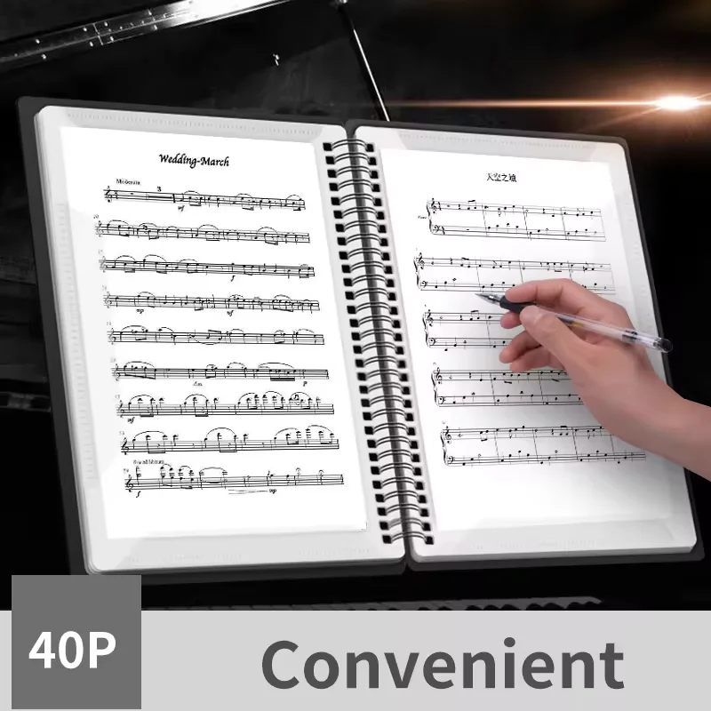 MB40 Yinyu A4 Music Sheet Folder with 40 Transparent Pages for Musicians