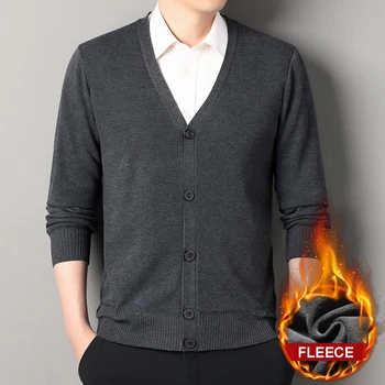 Mens Autumn Clothes Fleece Cardigan Jacket Knitted Sweater Outwear V-neck Fashion Cardigans Warm Men's Top 5 Mens Autumn Clothes Fleece Cardigan Jacket Knitted Sweater Outwear V-neck Fashion Cardigans Warm Men's Top 5