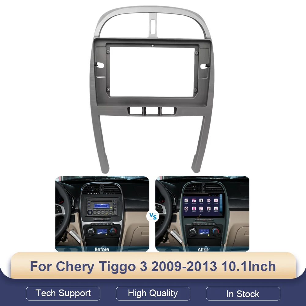 

Car 10.1" Audio Face Plate Fascia Frame For Chery Tiggo 3 2009-2013 2Din Big Screen Radio Stereo Panel Dash Mount Refitting Kit