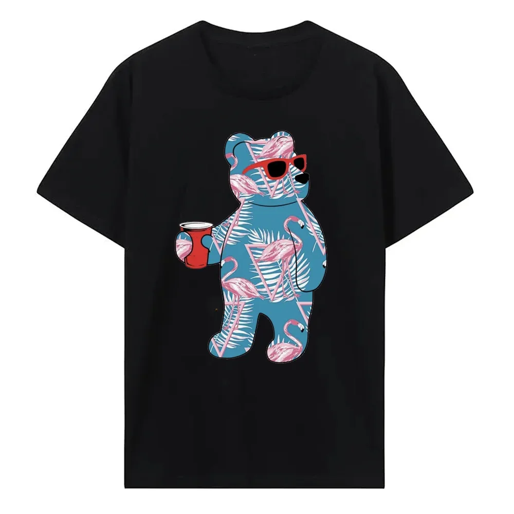 Art Bear Men's T-Shirt Top Y2k Tshirt Man and Women Hip Hop 100% Cotton Streetwear New Fashion Short Sleeve Tops Tees