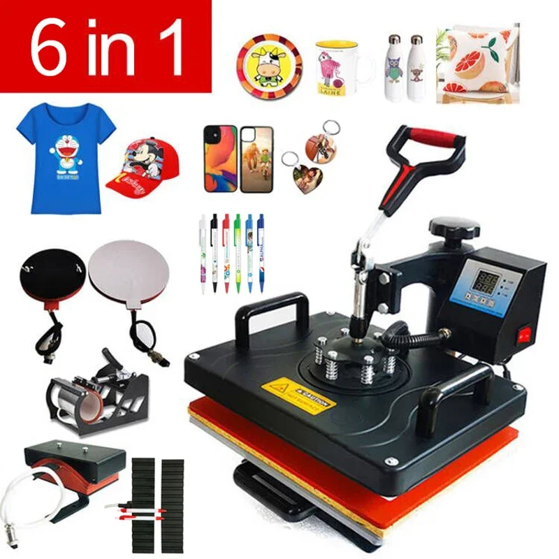 6 in 1 T shirt heat press machine  6 in 1 combo heat press machine heating press machine