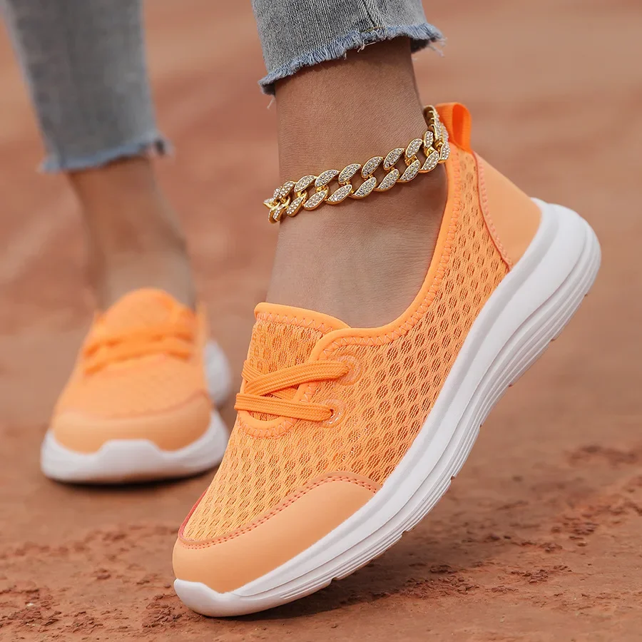 

Knitted Sneakers for Women Autumn Slip on Breathable Mesh Flats Shoes Woman Thick Sole Loafers Female Comfort Walking Shoes