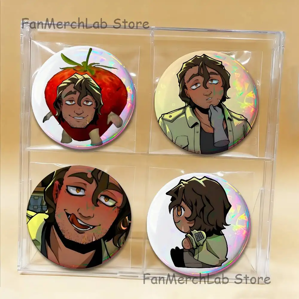 

B-Boyfriend to D-Death Anime Laser reflective round badges pins bag clothing decorations collectibles gifts for friends