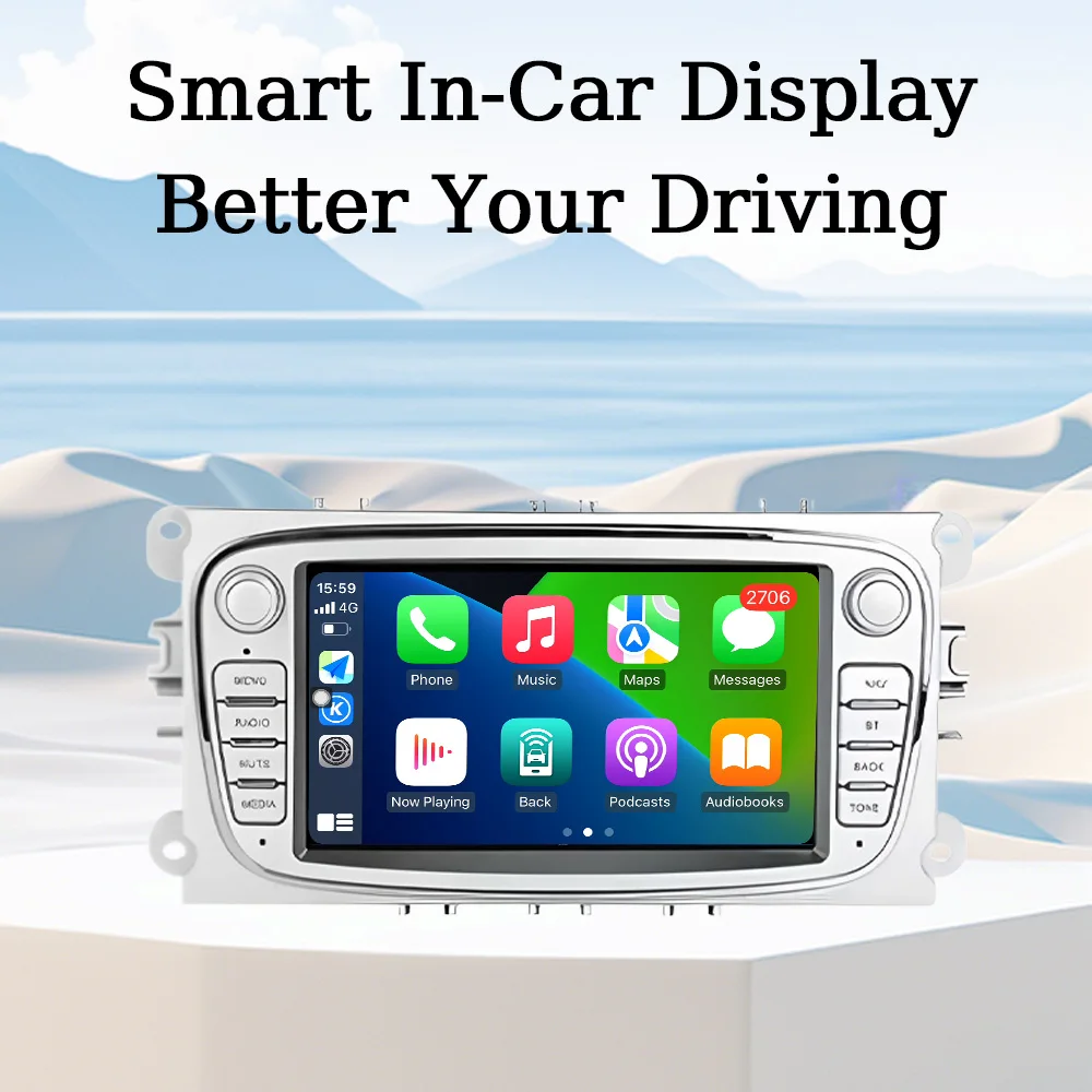 for Ford Focus Mondeo s‑max c‑max Galaxy Kuga 2008‑2011 7" Android 16 Multimedia GPS Navi CarPlay Android Auto Bluetooth DSP IPS view 5