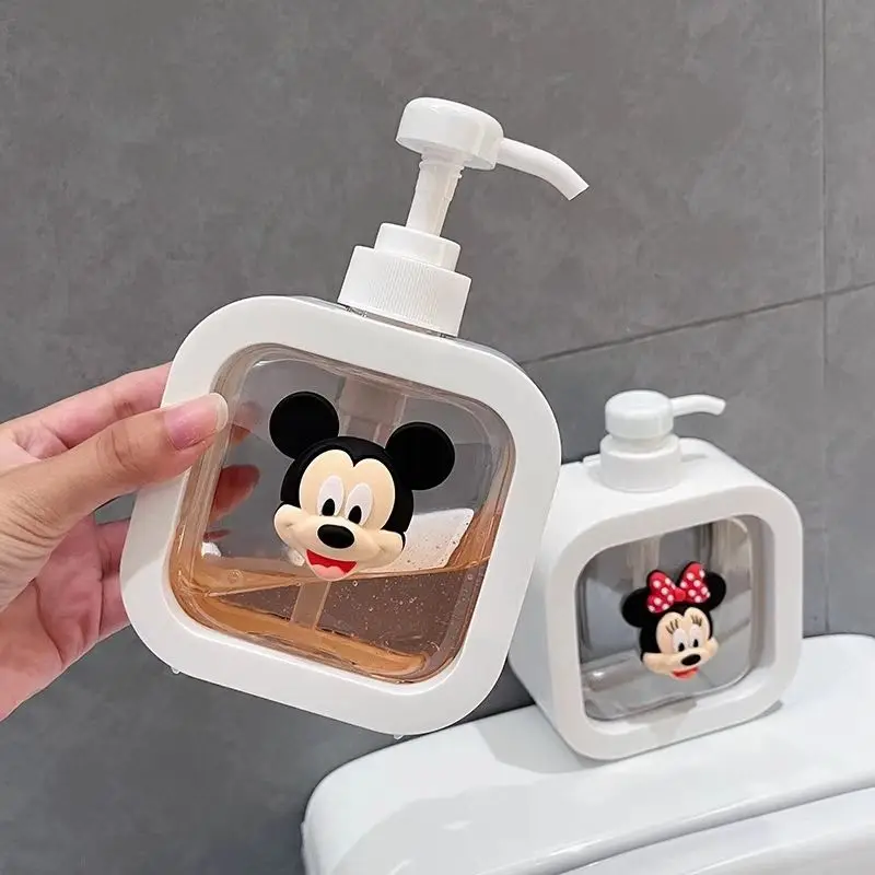 Kawaii Sanrio 미키 마우스 귀여운 만화 간단한 대용량 프레스 아웃 병은 바디 워시와 샴푸를 부분별로 사용하기에 적합합니다.