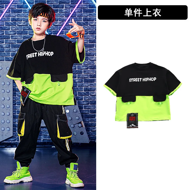 Kids Jazz Cotton Dancing Clothes Ballroom Hip Hop Costumes for Girls Boys Dancewear Street Dance Wear Stage Outfit T Shirt Pants