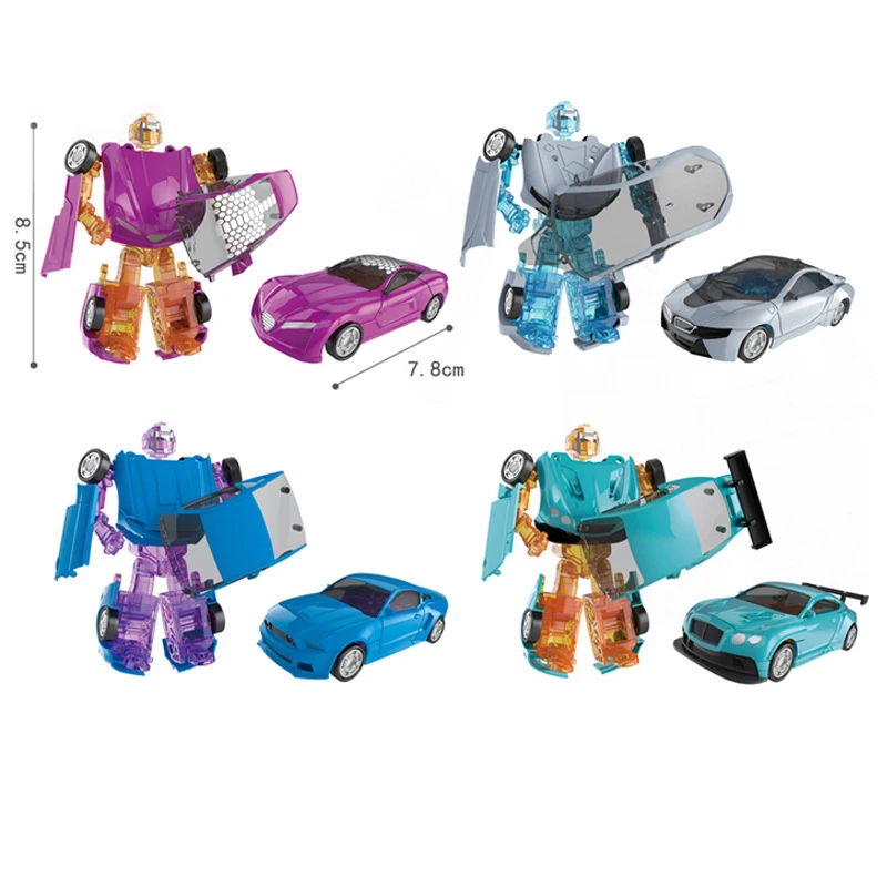 New Mini Cool Transformation 1:64 Alloy Car Portable Transformation Robot Kid Classic Robot Car Toys Boy\'s Birthday Gifts