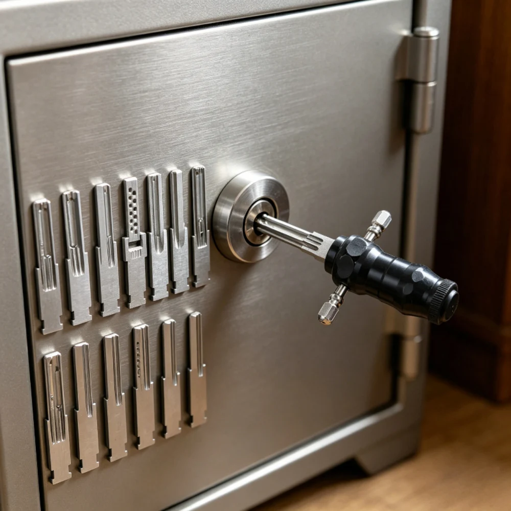 10-in-1 Schließwerkzeug-Set mit austauschbaren Schlüsseln, professionelles Werkzeug für Schlosser, Notfall- und tägliche Schlossöffnung, Werkzeug zum Reparieren von Schließwerkzeugen. – Detail 1