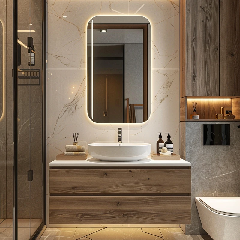 Vanity da bagno moderno in compensato in stile americano per hotel per bagni