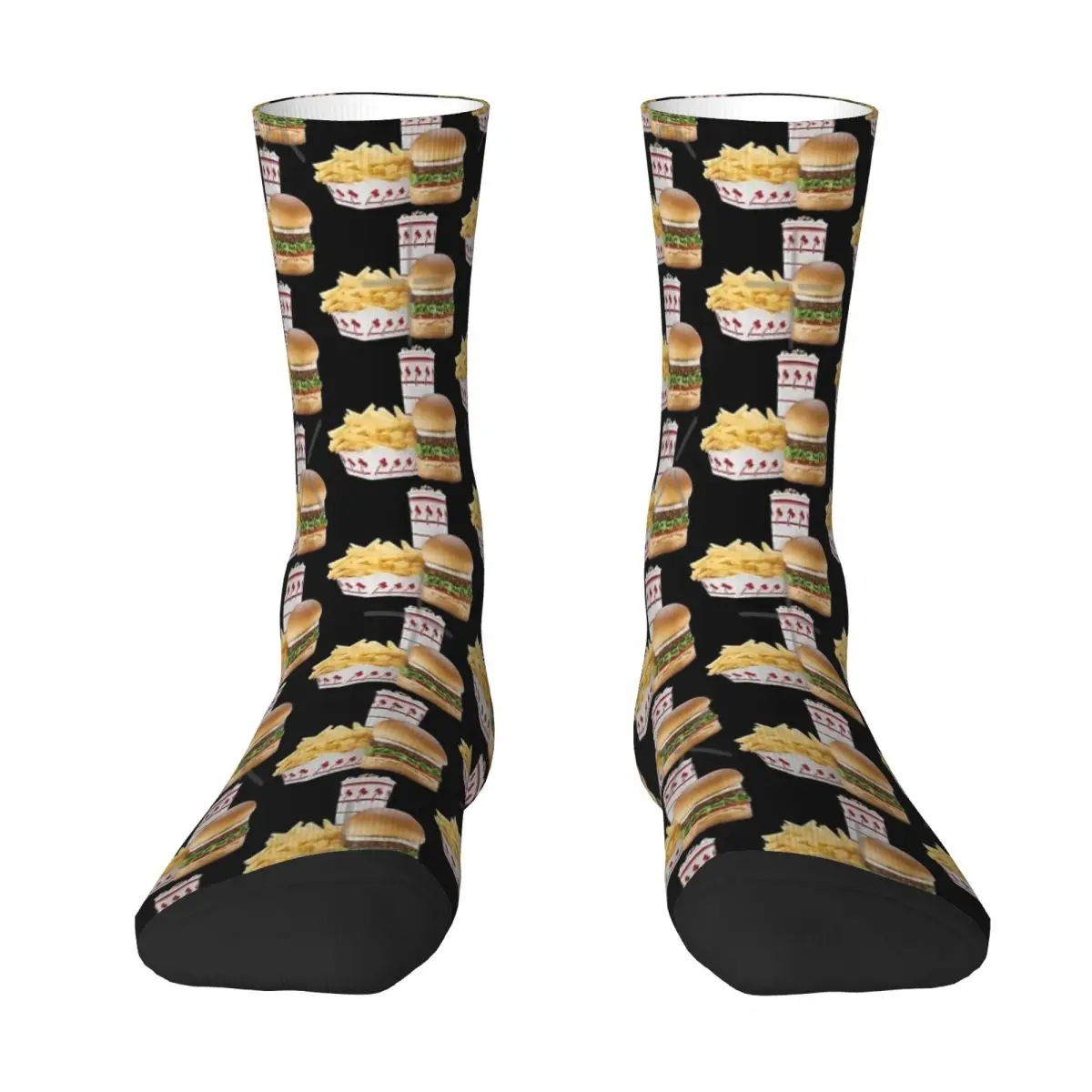 

In-n-out Burger Design Theme Socks Accessories for Female Male Flexible Dress Socks