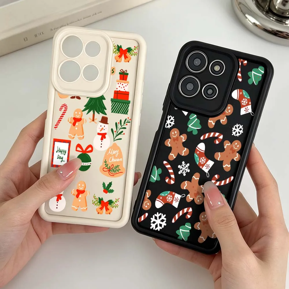 Funda de teléfono con diseño de pan de jengibre navideño para Motorola G06 G35 G53 G54 G57 G60 G75 G84 G86 G85 Edge 50 60 70 G Stylus Eye Ladder