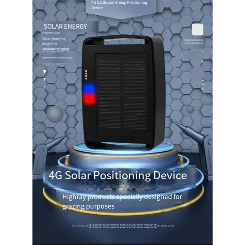 Pelacak Hewan Tahan Air ABSY, dengan 4G, Perangkat Pencari Lokasi GPS Surya untuk Sapi, Domba dan Kuda, Pemosisian Waktu Nyata