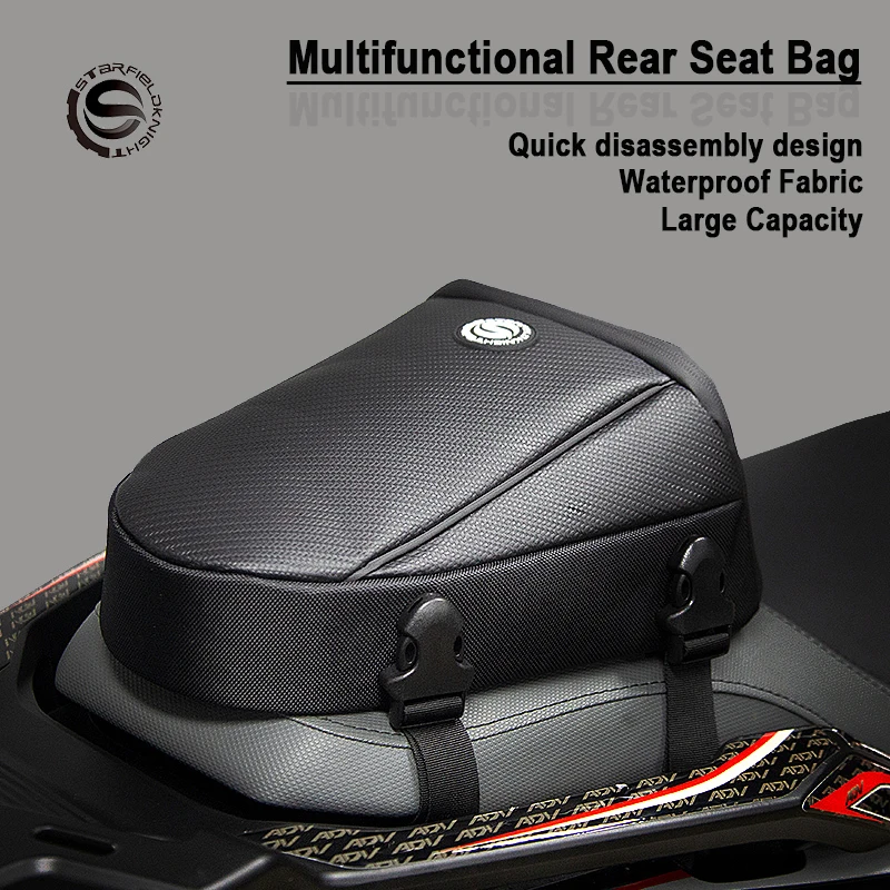 

New Motorcycle Riding Back Seat Bag Large Capacity Moto Biker Rear Seat Bag Waterproof Motorbike Hard Shell Tail Bag Reflective