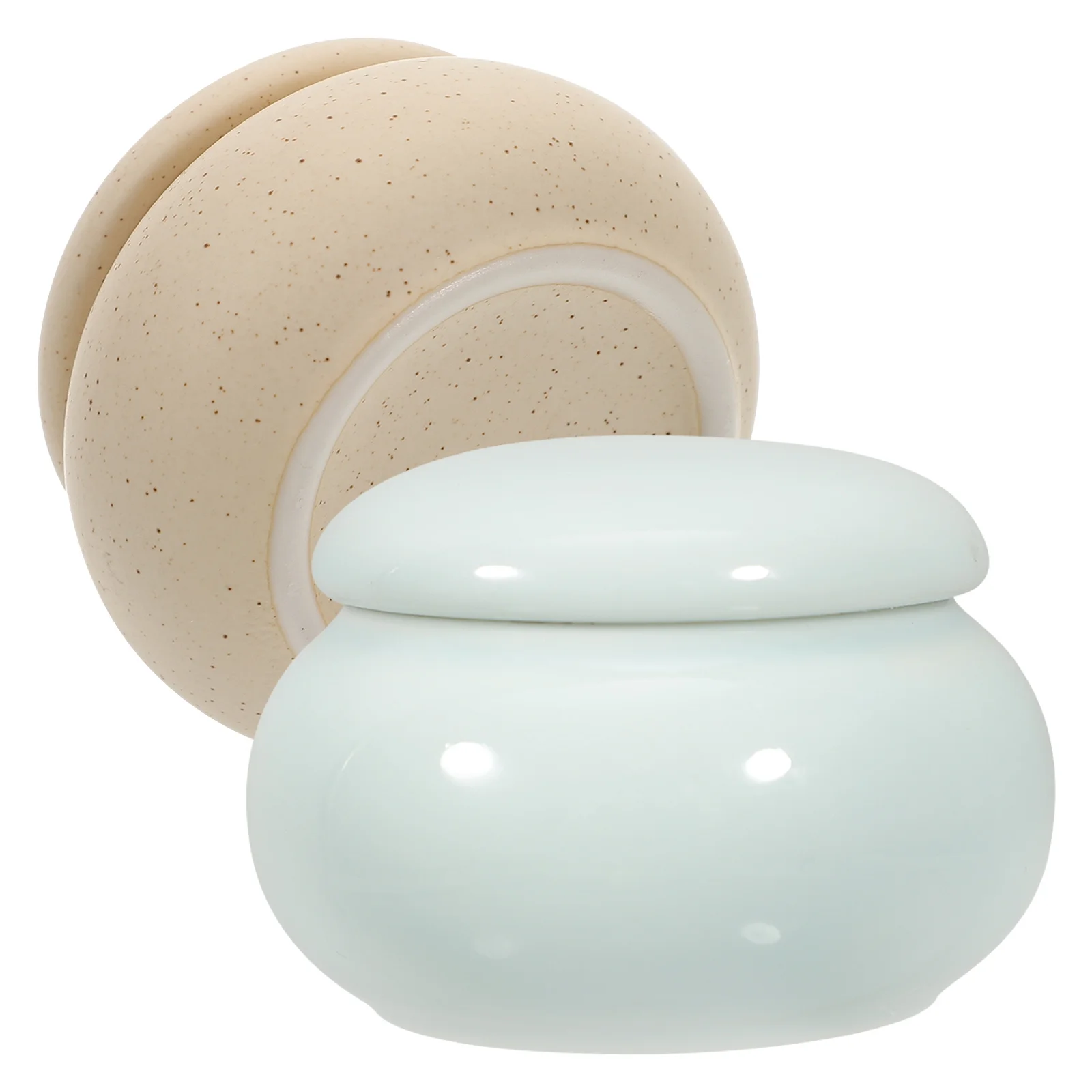 

2Pcs Multipurpose Ceramic Balm Containers Storage Jars Small Organizer Suitable for Travel Lip Balm Nail Brush Dish