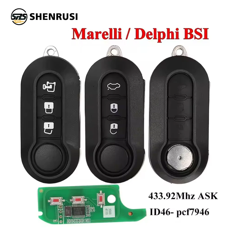 

Delphi & Marelli Car Remote Key For Fiat MPV Bravo/Ducato 500 Doblo Qubo Grande Punto Citroen Jumper Peugeot Boxer 433.92 ID46
