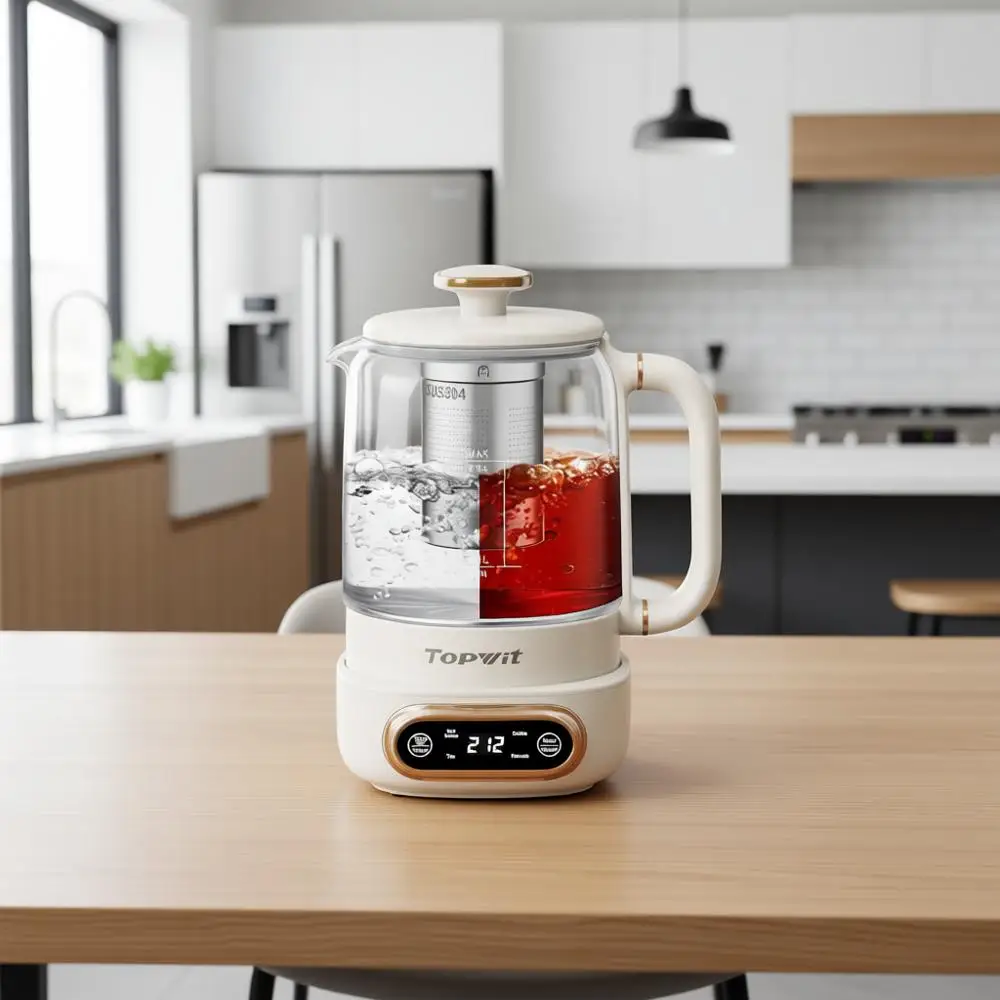 

11 Temperature Control Glass Kettle with Removable Infuser, 0.8L Electric Kettle for Coffee, Tea, Formula with 8H Keep Warm, Boi