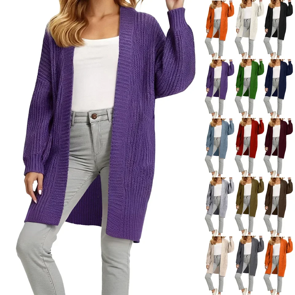 Womens Long Cardigan Sweaters Open Front Oversized Duster With Pocket For Women 2025 Fall Winter Casual Women's Winter