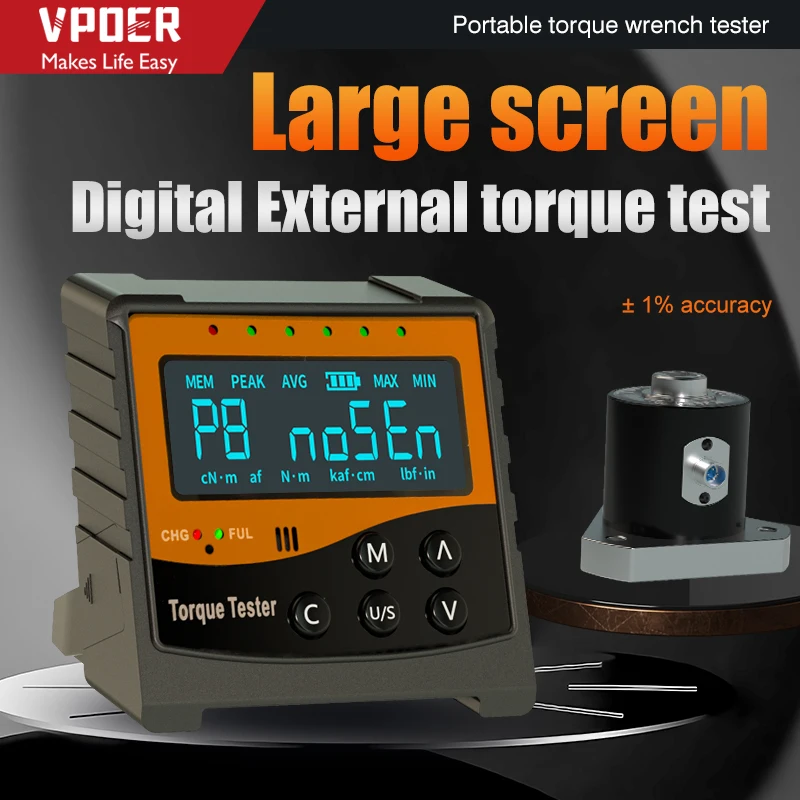 Digital Torque Meter Protable Wrench Tester 220-2200Nm for Tighten Force