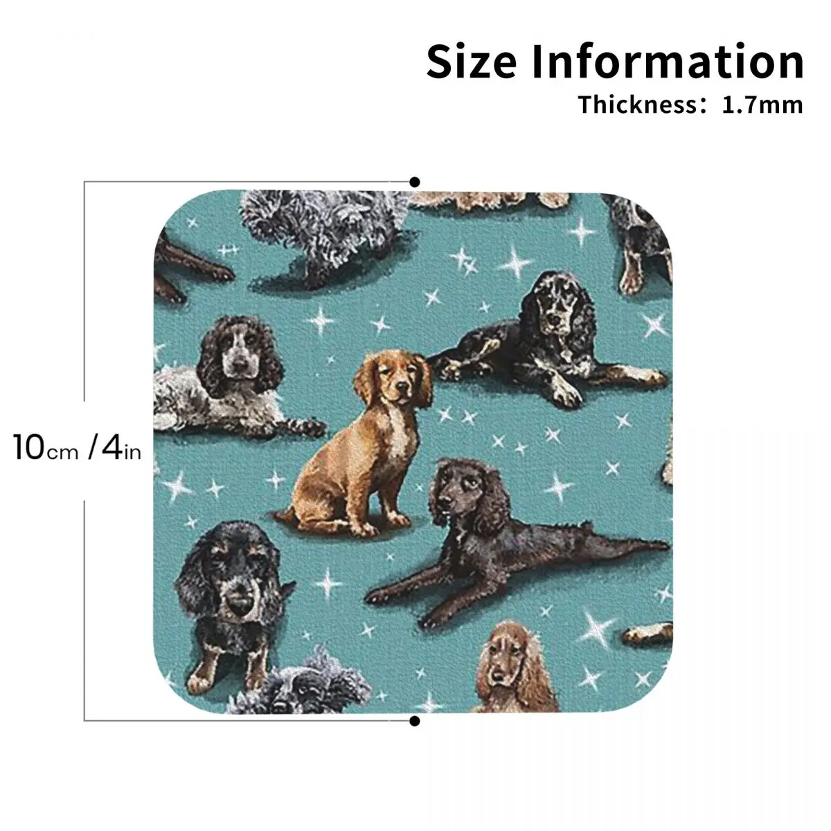 The Cocker Spaniel Coasters Leather Placemats Non-slip Insulation Coffee Mats For Home Kitchen Dining Pads Set of 4