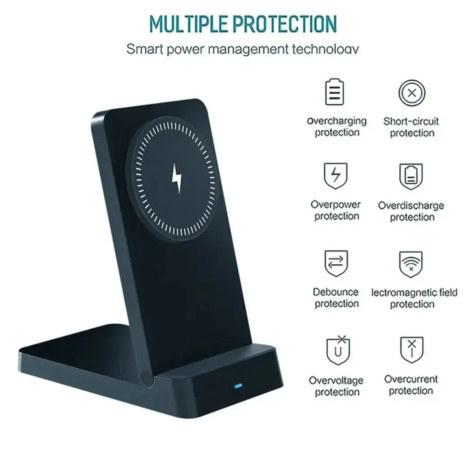 Foldable Magnetic Wireless Charging Stand Auto Adsorption Anti-slip for Desktop Office Home Travel for iPhone17 16 15 14 Charger