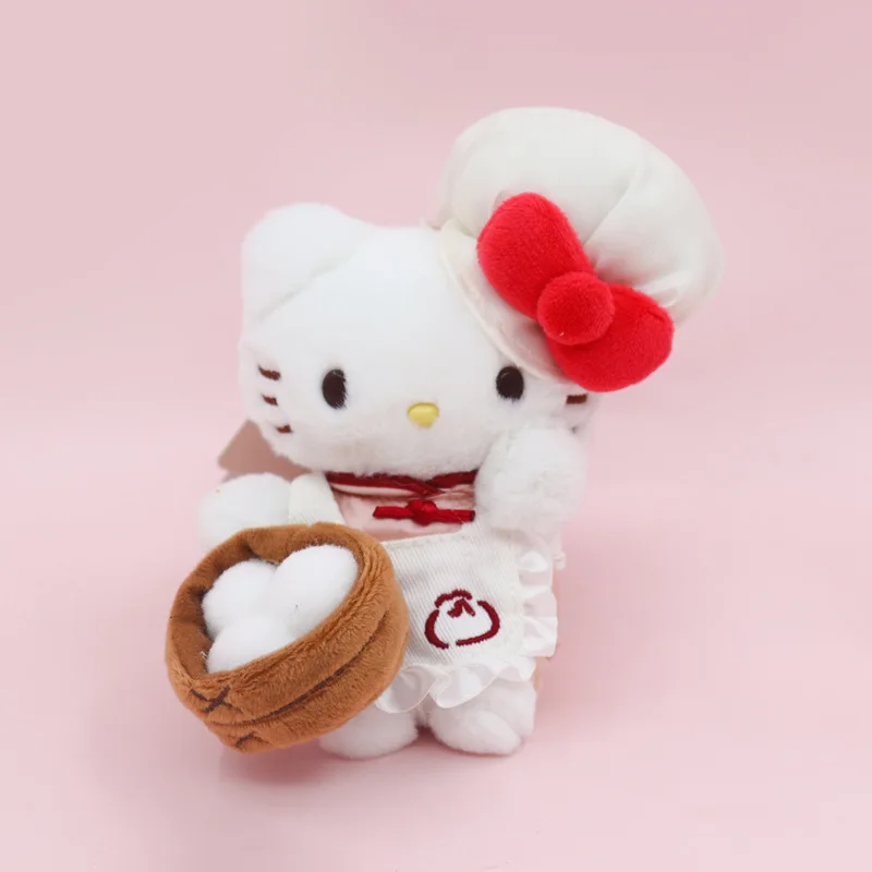 Kawaii Hello Kitty knuffel ontbijt chef-kok cake serie pluche pop rugzak hanger sleutelhanger meisje vakantie verjaardagscadeau