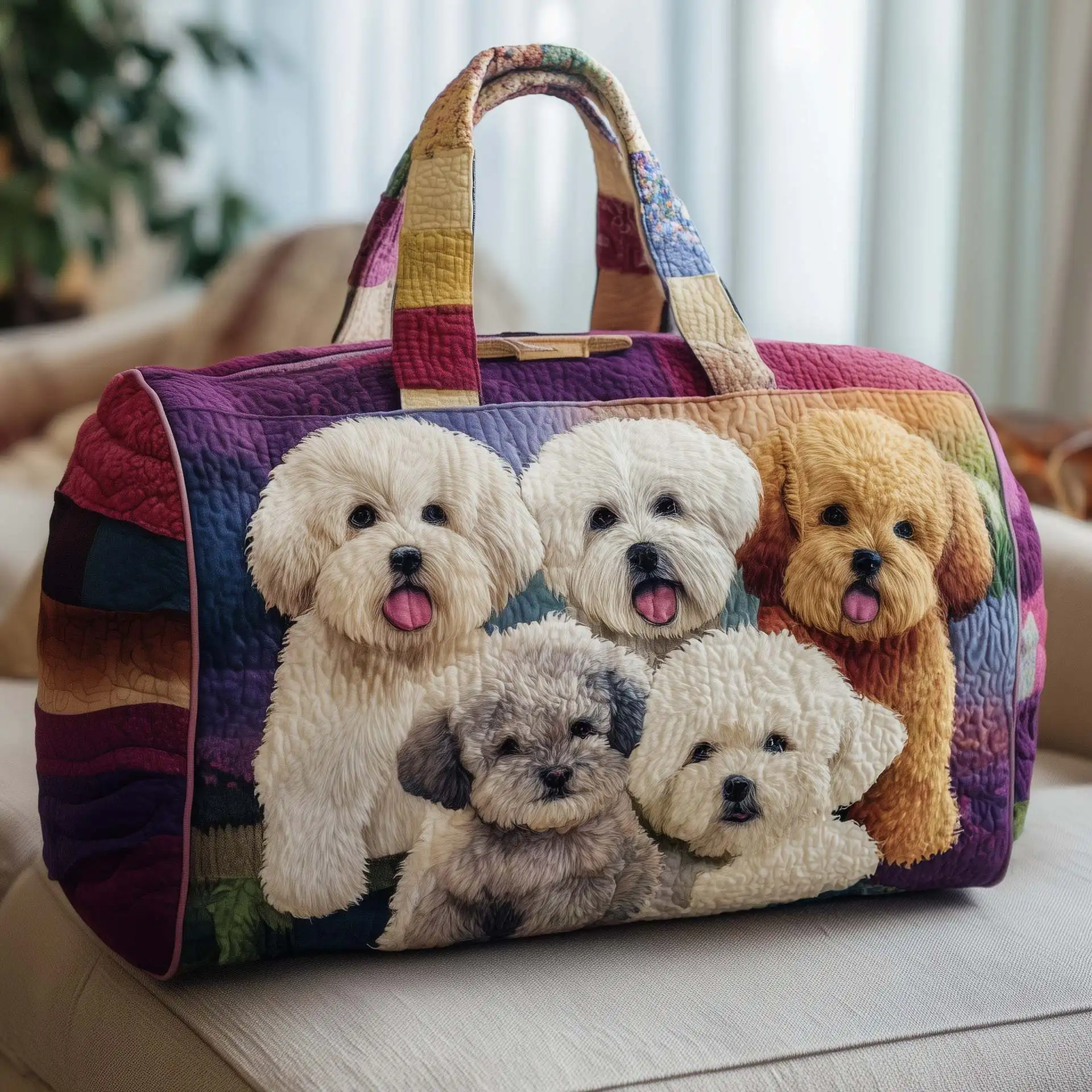 

3D Printed Quilted Bags dog print daily Personalized Gifts Handbag Tote Bag Sport Bags Training Travel Bag Beach Hiking Camping